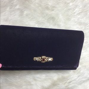 Indeed purple velvet shoulder/clutch bag
